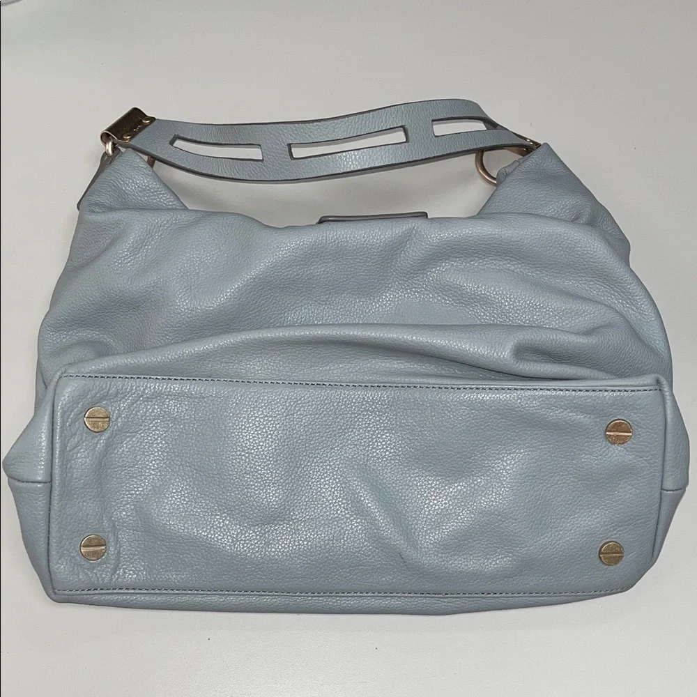 Foley + Corinna Baby Blue / Gray Faux Leather Shoulder Bag